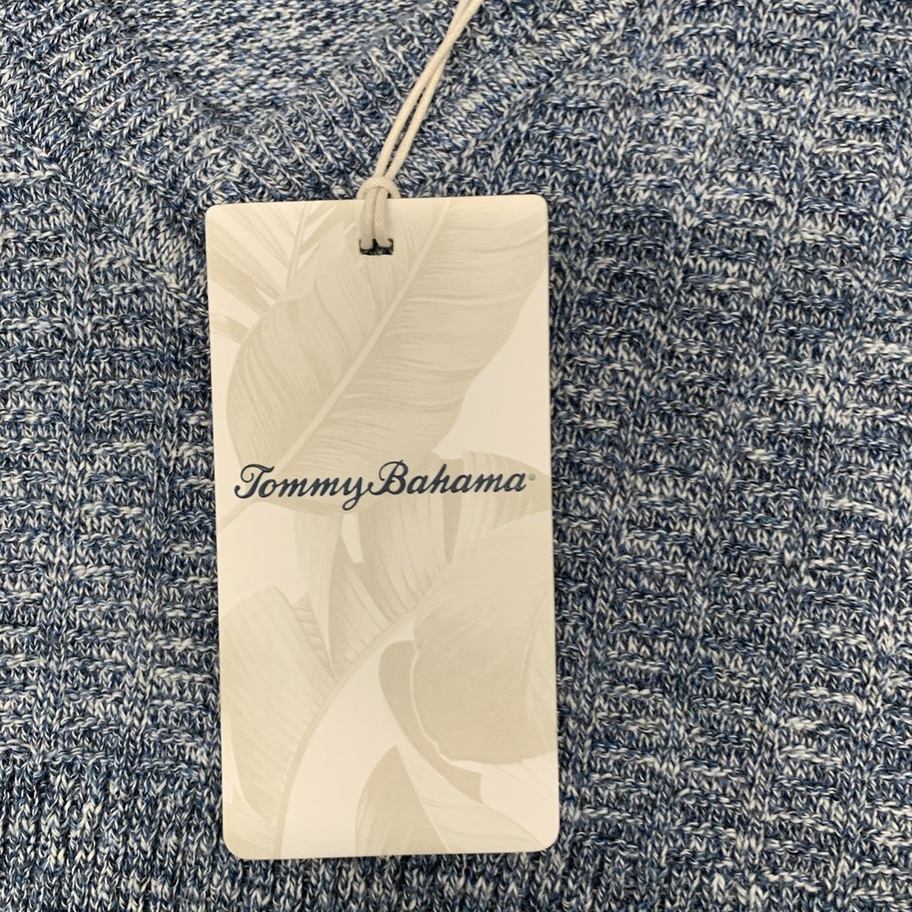 Tommy Bahama Mens Sweater 2XL Blue Marled Roanoke V-Neck Long Sleeve Cotton New - Picture 5 of 10